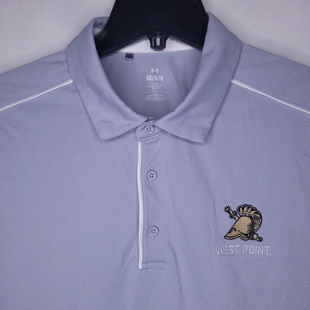 Under Armour Polo Shirt Mens Large Gray West Point Loose Fit